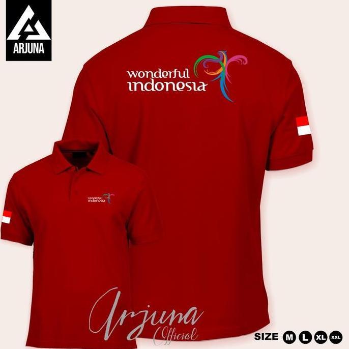 PREMIUM / Baju Polo Shirt Wonderful Indonesia /  Baju Kaos Kerah Logo Pariwisata Wonderful Indonesia