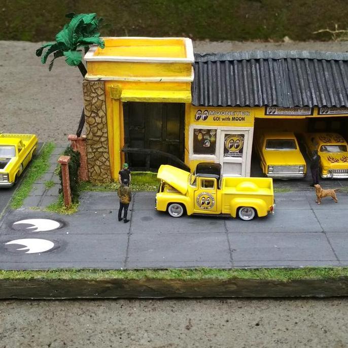 Diorama Diecast Hotwheels Mooneyes USA Garage