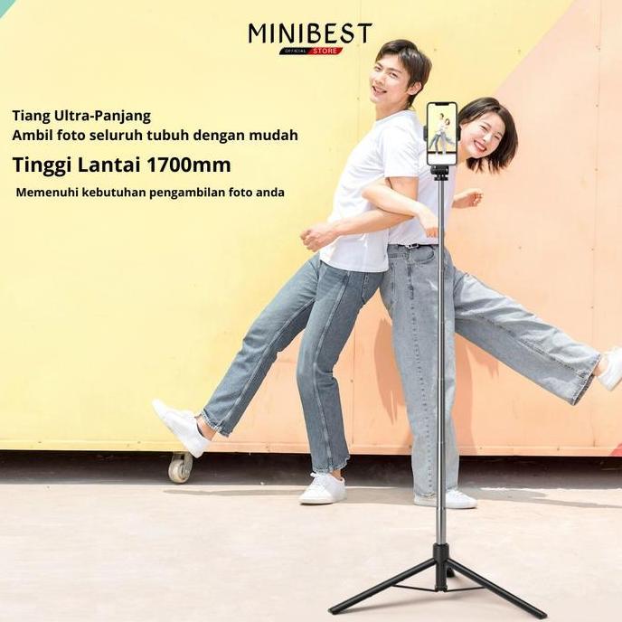 Tikacell- Mini My17 Tongsis Tripod Bluetooth Selfie Stick RemoteTripod360 Super Long Panjang