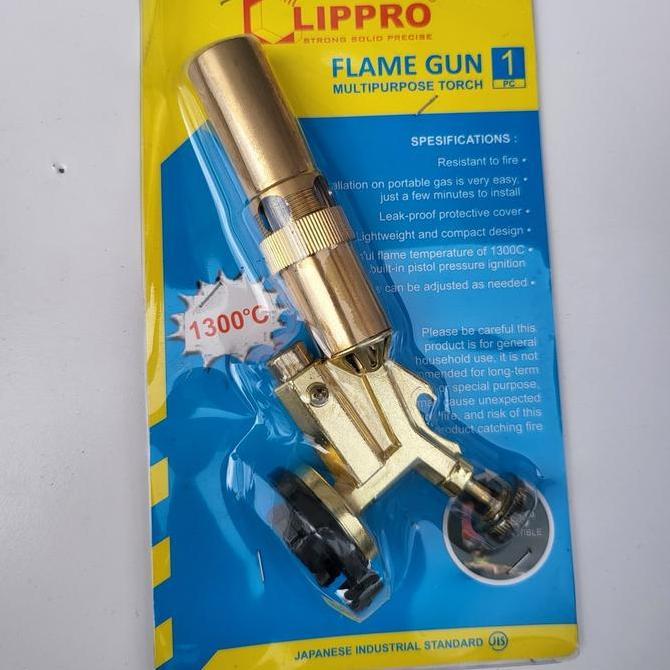 Set- Lippro Gas Torch Kuningan Gas Pemantik Heavy Duty Kepala Las