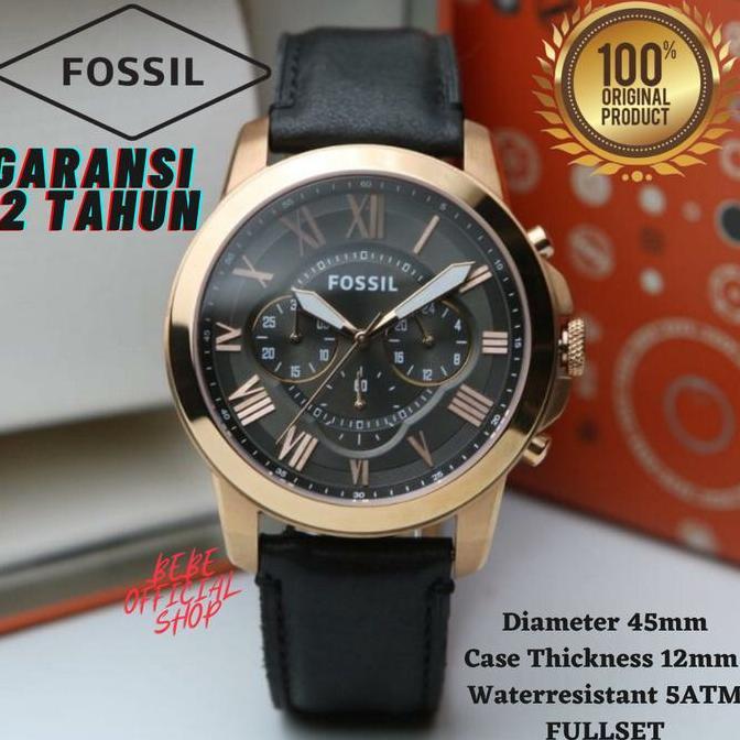 Best Seller [ORIGINAL] Jam Tangan Pria Fossil FS5085 Grant Chronograph Black Berkualitas 100% origin