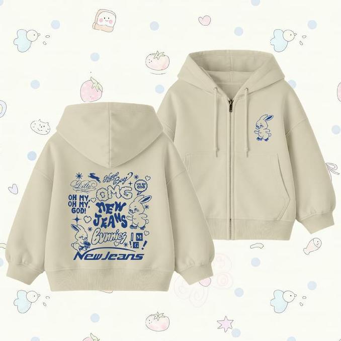 YUDAZ Jacket Hoodie Zipper Anak B.N.J Umur 4-15 Tahun Unisex Laki-Laki & Perempuan