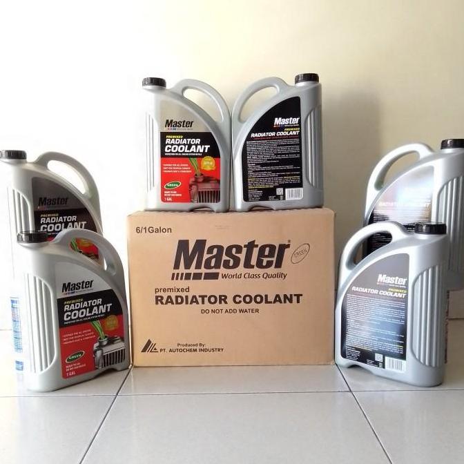 MASTER RADIATOR COOLANT PREMIX GREEN HIJAU AIR RADIATOR GALON 4 LITER MOBIL MOTOR TRUK BUS GENERATOR