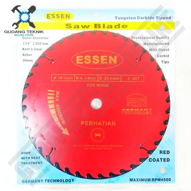 PEUNBIM Mata Pisau KAYU Circular Saw ESSEN 14" 40T 60T Circular Saw Blade
