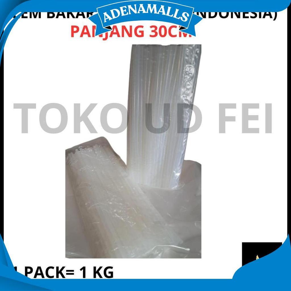 (1 KG 30CM LEM BAKAR INDONESIA) Lem Bakar Kecil/ Lem Tembak/ Lem bakar Panjang/ Lem Lilin Panjang UD
