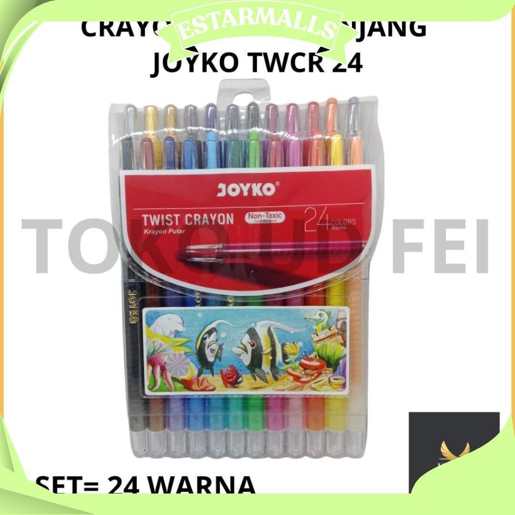(1 SET = 24 WARNA) Crayon Putar Joyko isi 24/ Crayon Putar Joyko/ Crayon putar isi 24/Krayon putar p