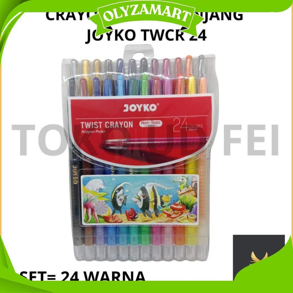 (1 SET = 24 WARNA) Crayon Putar Joyko isi 24/ Crayon Putar Joyko/ Crayon putar isi 24/Krayon putar p