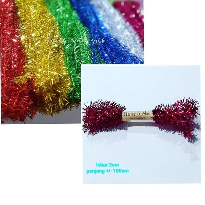 PREMIUM / Slinger Natal Kecil Tinsel Rumbai Hiasan Parcel Garlan