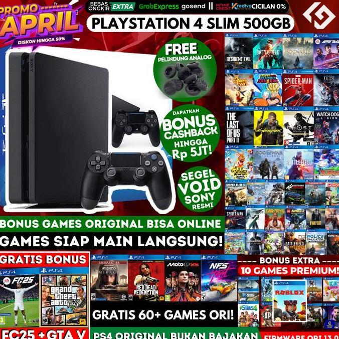 PS4 Slim 1TB Original Sony Playstation PS 4 Garansi Panjang Free Games Banyak