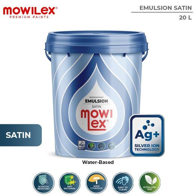 Mowilex Emulsion Satin Cat Tembok Interior Anti Bakteri - 20 L