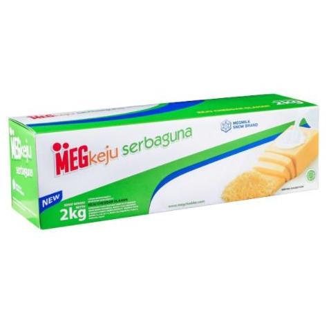 Milky- Keju Meg 2Kg Cheddar Serbaguna 2 Kg Cheese ( Meg Hijau )