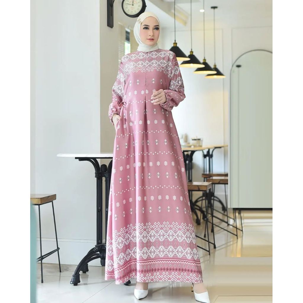 Nazeera Silk Gamis Luxury gamis pesta busui friendly