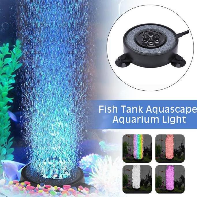 lampu led celup gelembung udara akuarium-lampu dekor hias submersible