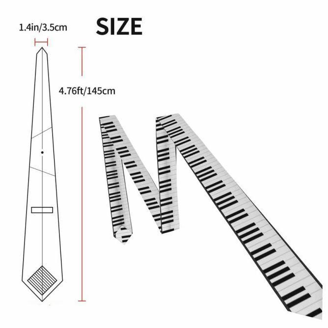 Dasi Motif Piano 145Cm Dasi Musik Kemeja Dasi