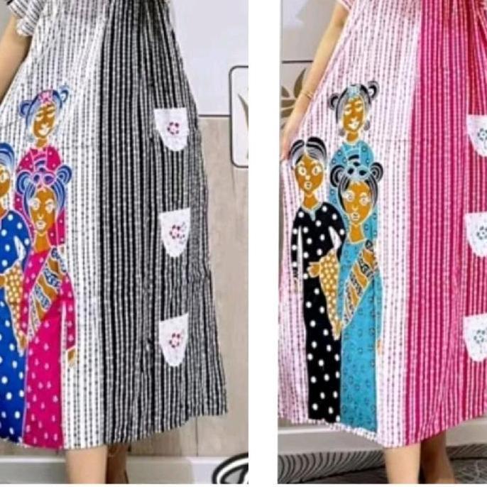 Whell- Daster Hengky Kancing Busui Ld 130 Motif Bunga Bintang Batik Dan Putih Mekar Sari