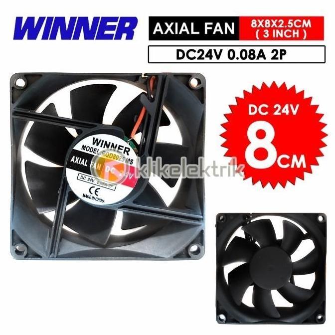 Fan Dc 24V 0.08A 8Cm Winner Kipas Pendingin 80X80X25Mm Cooling Fan Dc Baru