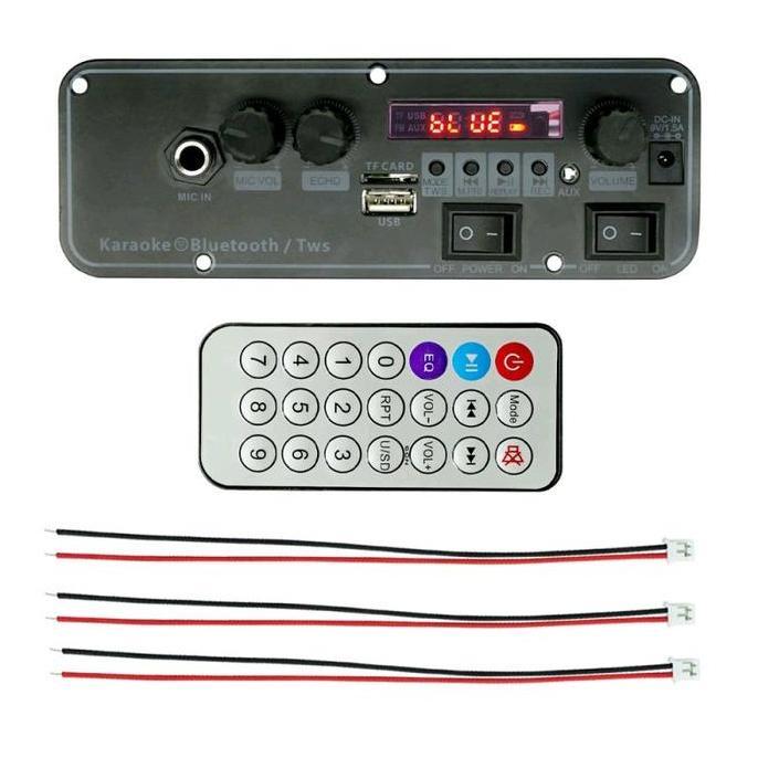 TWS KIT MODUL MP3 BLUETOOTH STEREO PLUS POWER 2X15W KARAOKE MIC ECHO SYSTEM TERMURAH