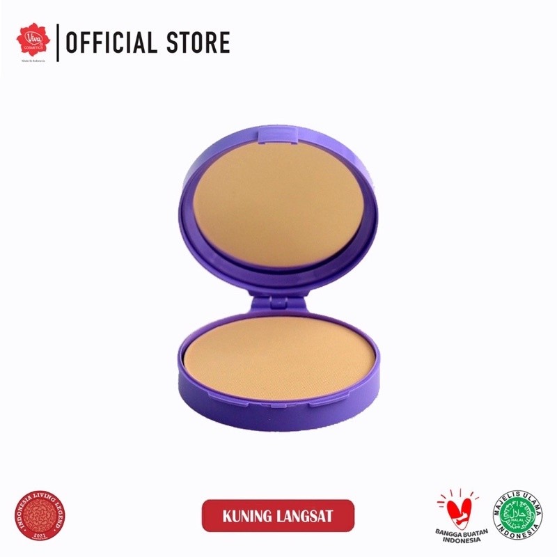 Viva Compact Powder Lilac Kuning Langsat 19gr – Bedak Padat Halus & Natural (Box Reject)
