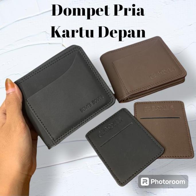 DN43 - Dompet Pria Dewasa Original Bovis Model Lipat 3 Ruang Harga Murah Keren Anak Muda Hitam Kartu