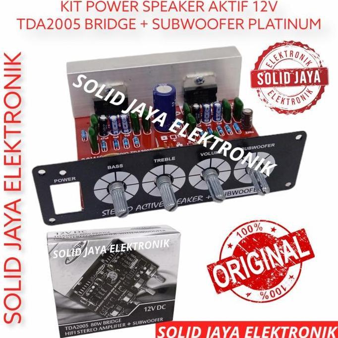 KIT POWER SPEAKER AKTIF 12V DC 80W BRIDGE SUBWOOFER SUB SUBWOFER AKI ACCU 12VDC 12VOLT 12 V DC MOBIL