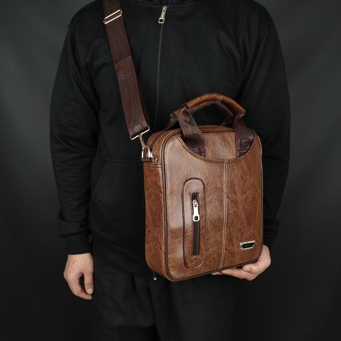 DS355 - TAS SELEMPANG PRIA TAS KULIT PU TAS TABLET 10Inch
