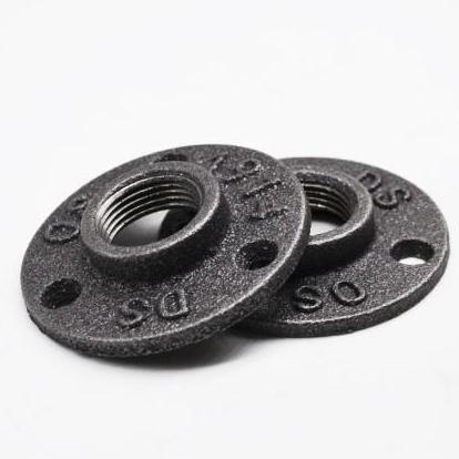THUNDEX 1pcs Flange fitting pipa threaded dinding lantai antik ukuran bahan besi