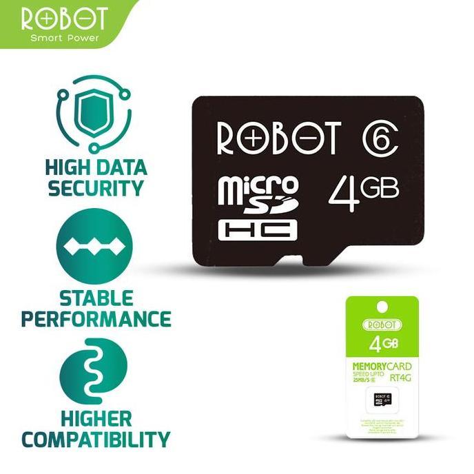 ROBOT Memory Card HP Class 10 Micro SD TF 4GB/8GB/16GB/32GB Kartu Memori Original Bergaransi Resmi 1