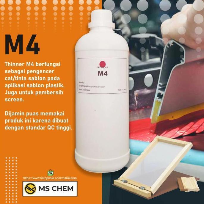 Jos- Tinner M4 Pengencer Cat Sablon Plastik Kualitas 1 Liter