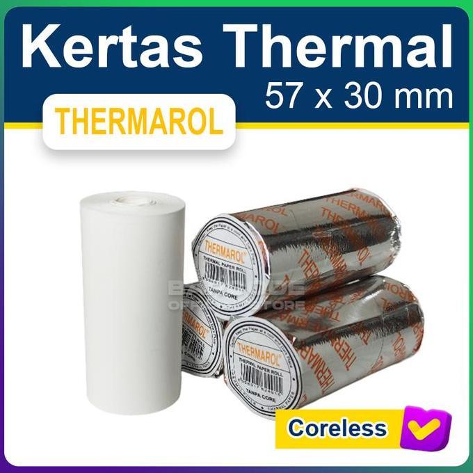 Papel - Kertas Thermal Thermarol 57X30Mm / 57X30 / 57 X 30 Mm Struk Kasir