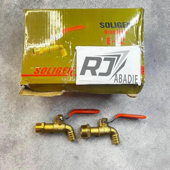 Kran Air Keran Bola Tembok Taman Full Kuningan Soligen E02 1/2" 3/4"