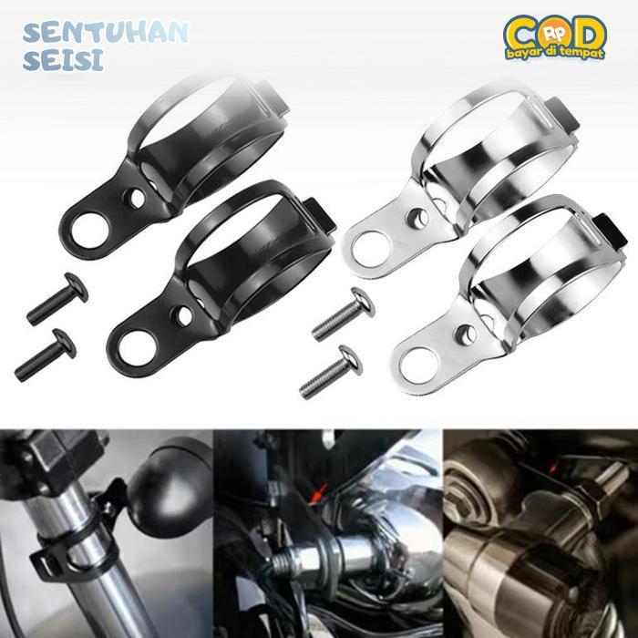 Bisa COD 2pcs Briket Lampu Tembak Motor Breket Dudukan Lampu Sorot Motor Braket Lampu Sein Sepeda Mo