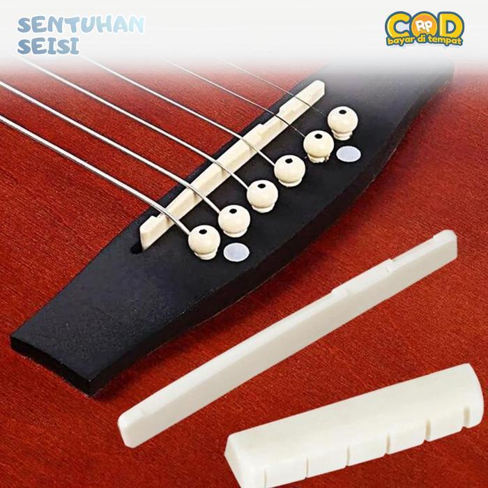 Bisa COD Saddle Gitar Cowboy Cow Bone Nut / Saddle Bridge Tulang Saddle Gitar Akustik Bone Nut Gitar