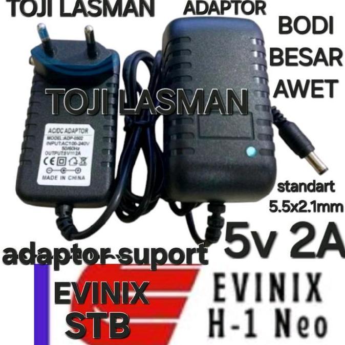 ( ADAPTOR STB SET TOP BOX BOK 5V 2A ) ADAPTER  COLOKAN PSU TRAVO POWER SUPPLY EVINIX H 1 NEO   ANDRO