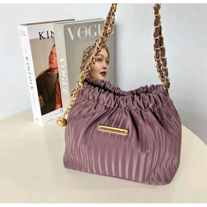 DE173 - Tas Bahu Kerut Wanita Terbaru Bahan Nylon - Tas Selempang kerut Wanita Sunny Bags