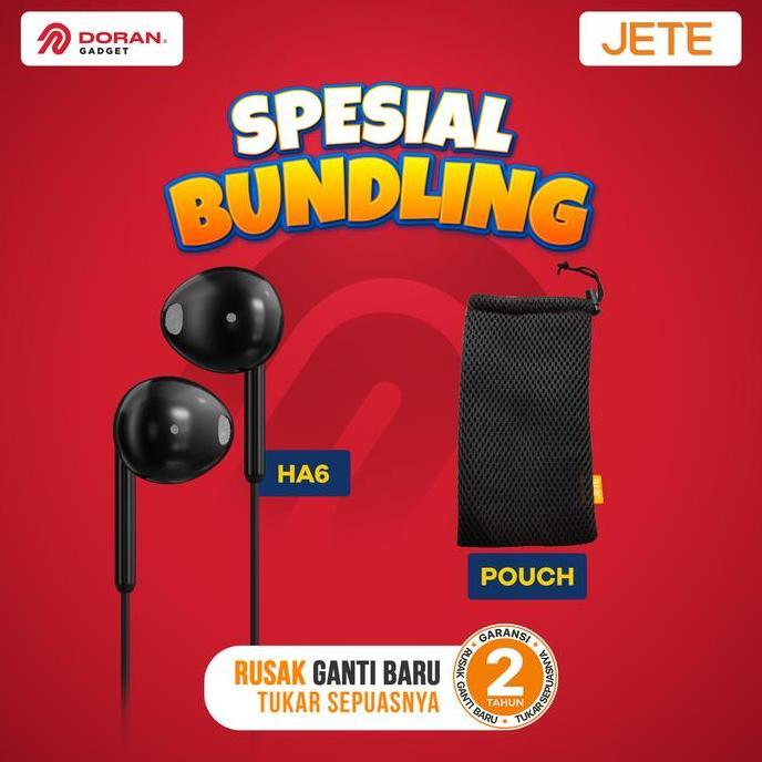 Bundling JETE Headset Earphone HA6 + Pouch