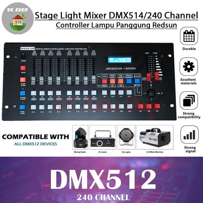 IDHIAYI Mixer Lighting DMX 512 / Disco 240 DMX240 Controller Lampu Panggung