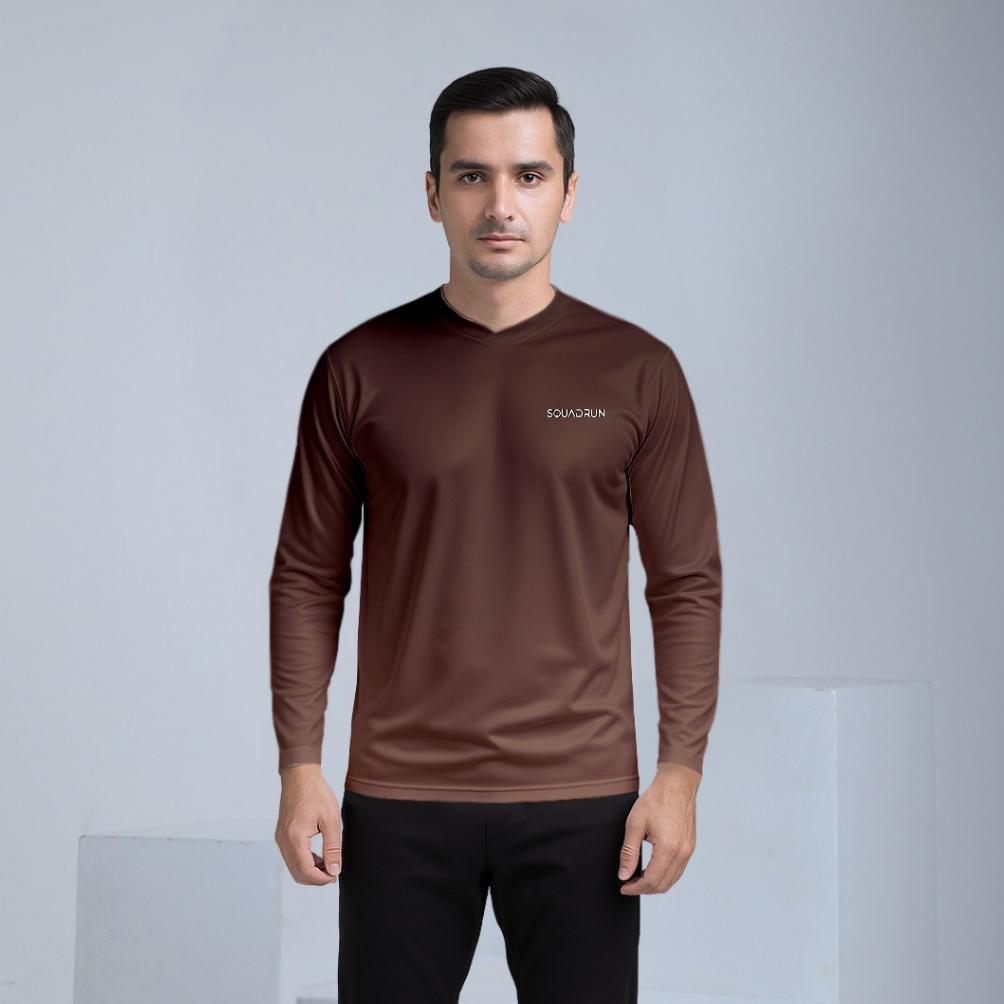 Best Seller Squadrun - Baju Running Kaos Olahraga Pria Lengan Panjang Atasan Dry Fit Dual Motion Ful