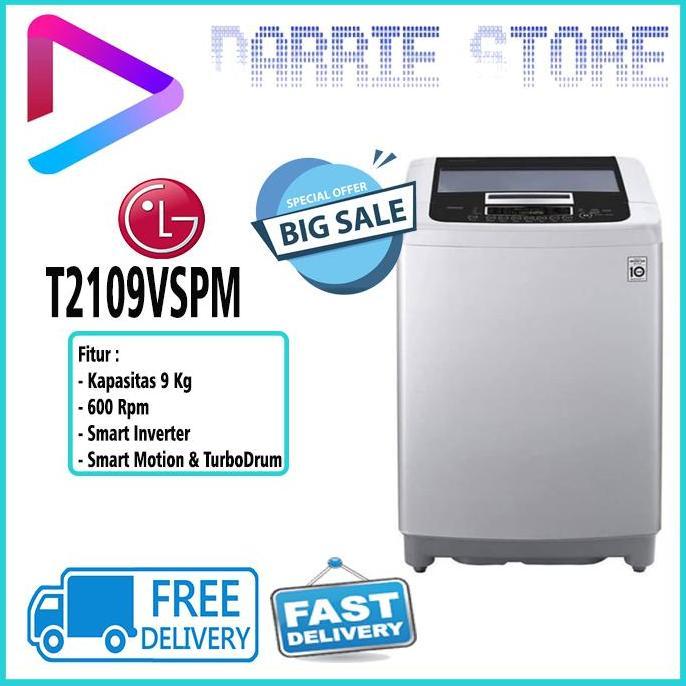 Bestseller- LG T2109VSPM MESIN CUCI 9 KG TOP LOADING WASHER T2109 2109VSPM