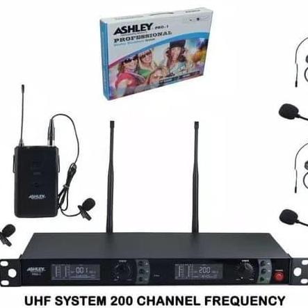 Mic Wireless Ashley Pro 1 2 Jepit 2 Headset Original