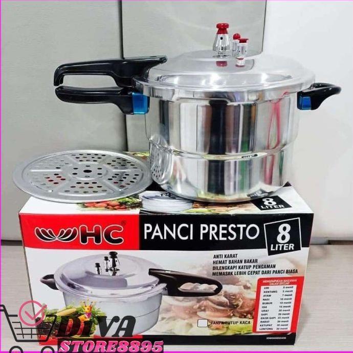 PRESTO HC /PRESTO HAPPY CALL 8 LITER WITH STEAMER PRESTO STAINLESS HAPPY CALL