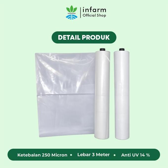 INFARM - Plastik UV Greenhouse 250 micron Plastik Anti UV 14% Penutup Tanaman Tahan Panas dan Hujan