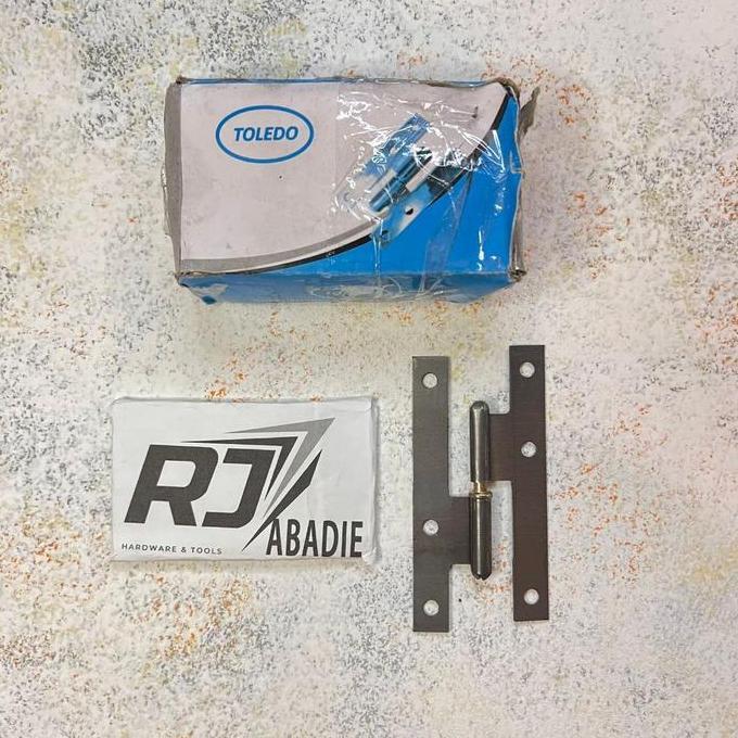 [12Set] Engsel H Chrome Tebal Toledo 80X50 110X55 140X60 Mm Pintu Jendela Copot Cabut Lepas Kiri Kan