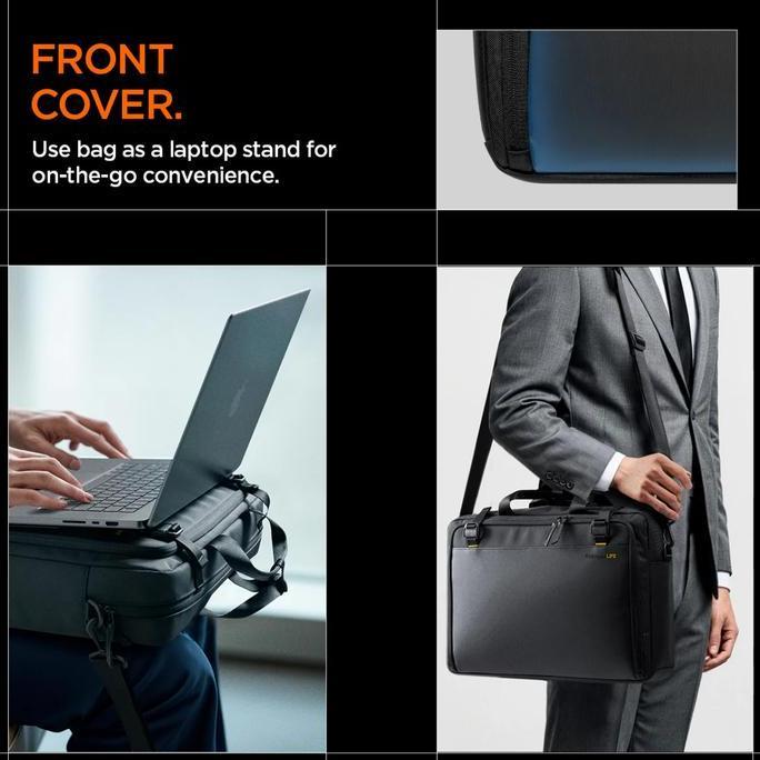 SPIGEN Tas Selempang Bahu Laptop Business Bag Life Klasden Travel Friendly Black Sleeve