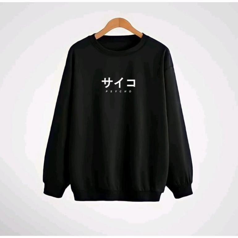 PREMIUM SWEATER CREWNECK PSYCHO PRIA WANITA FLEECE KOREA