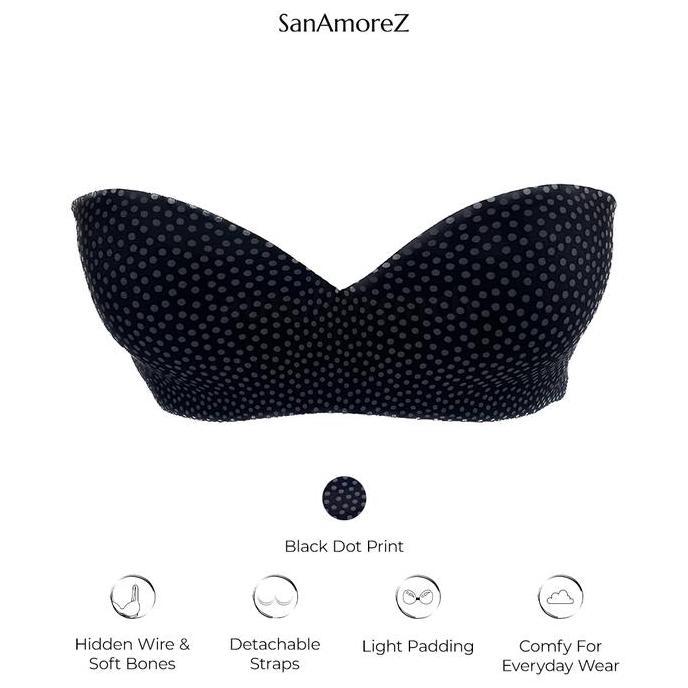 Visio- Sanamorez (2 Pcs) | Strapless Wire Bra / Bra Kat Strapless - Cotton / Polyamide | Size 34A - 