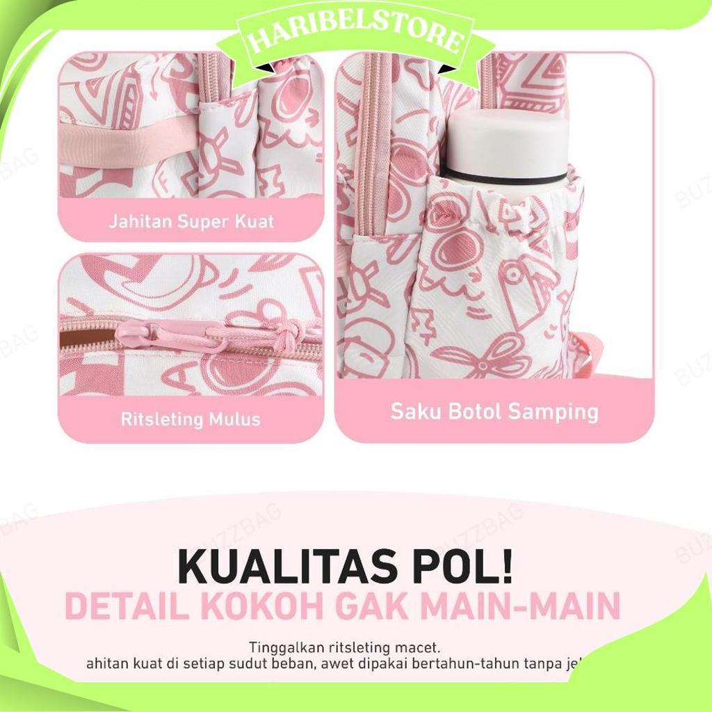 BUZZBAG - Tas sekolah pink aesthetic school bag aesthetic tas sekolah tas ransel laptop Sale