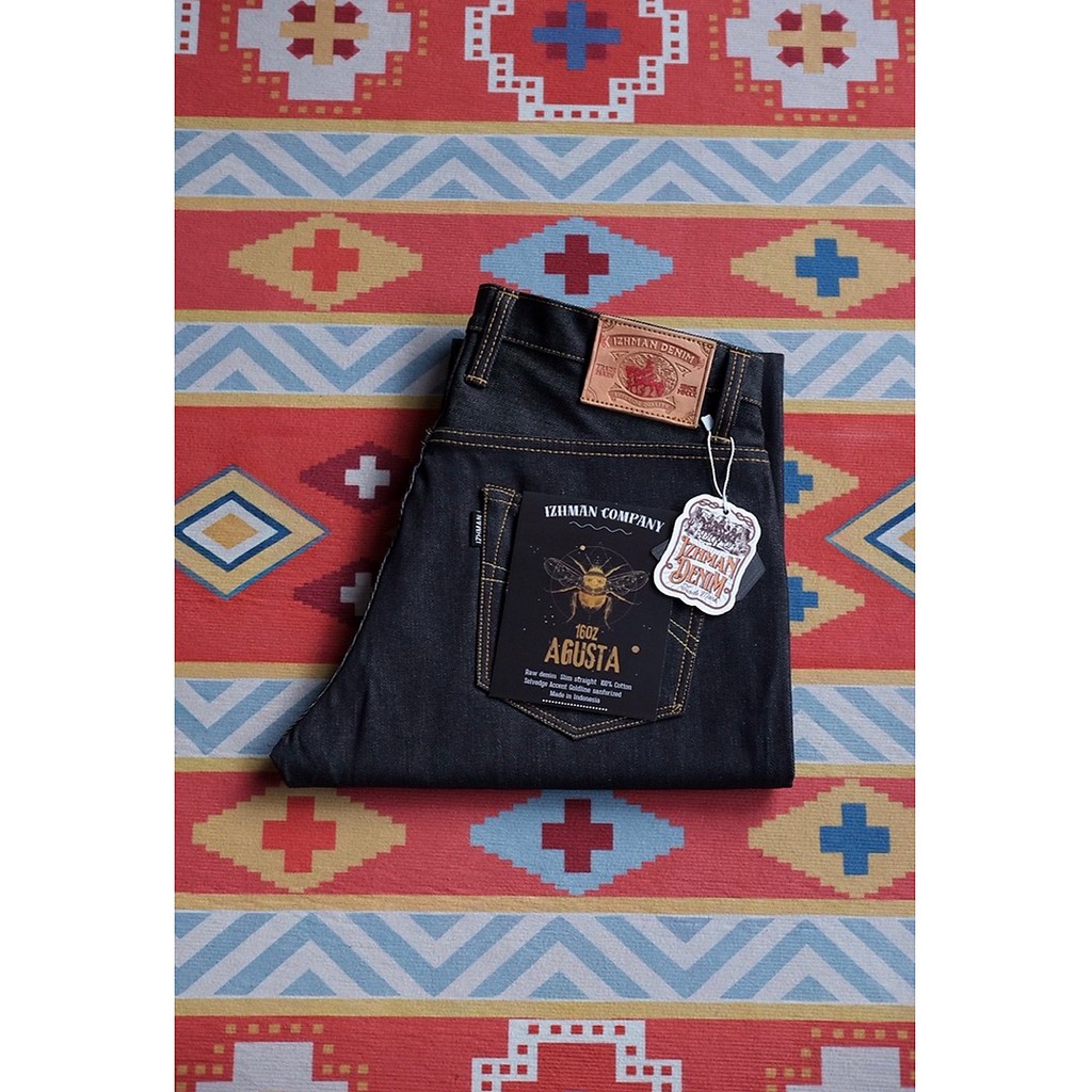 LIMITED EDITION | Izhman Denim - Agusta 16oz Celana Denim Selvadge Accent - Deep indigo - Free refre