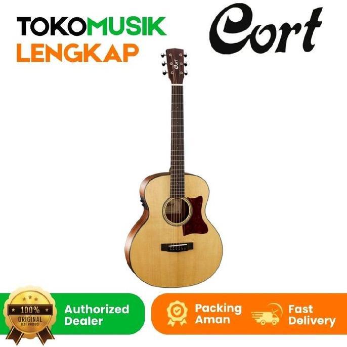 Ready Gitar Cort Little CJ Walnut OP Acoustic Electric Guitar Cort Little CJ Walnut Non Cod
