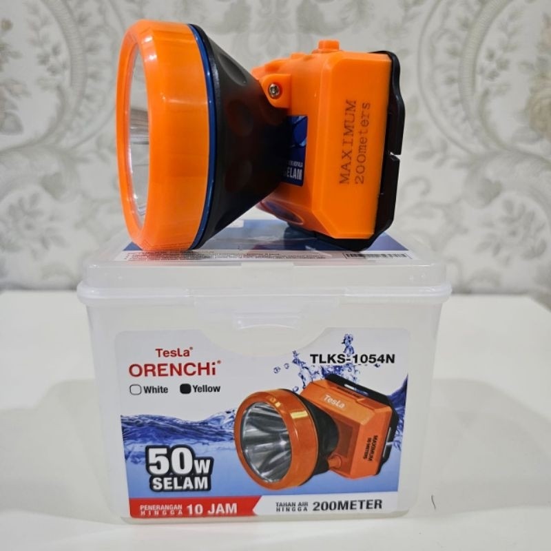 Tesla Senter Kepala Selam 50 Watt / Senter Menyelam Diving/ Tesla Orenchi TLKS-1054N / LED Super Ter
