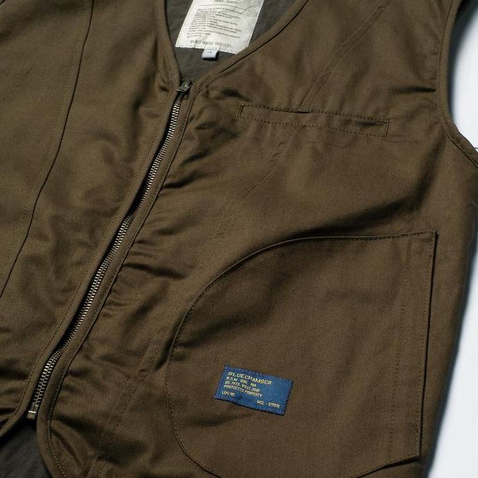 Blue Chamber Vest Raglan Olive